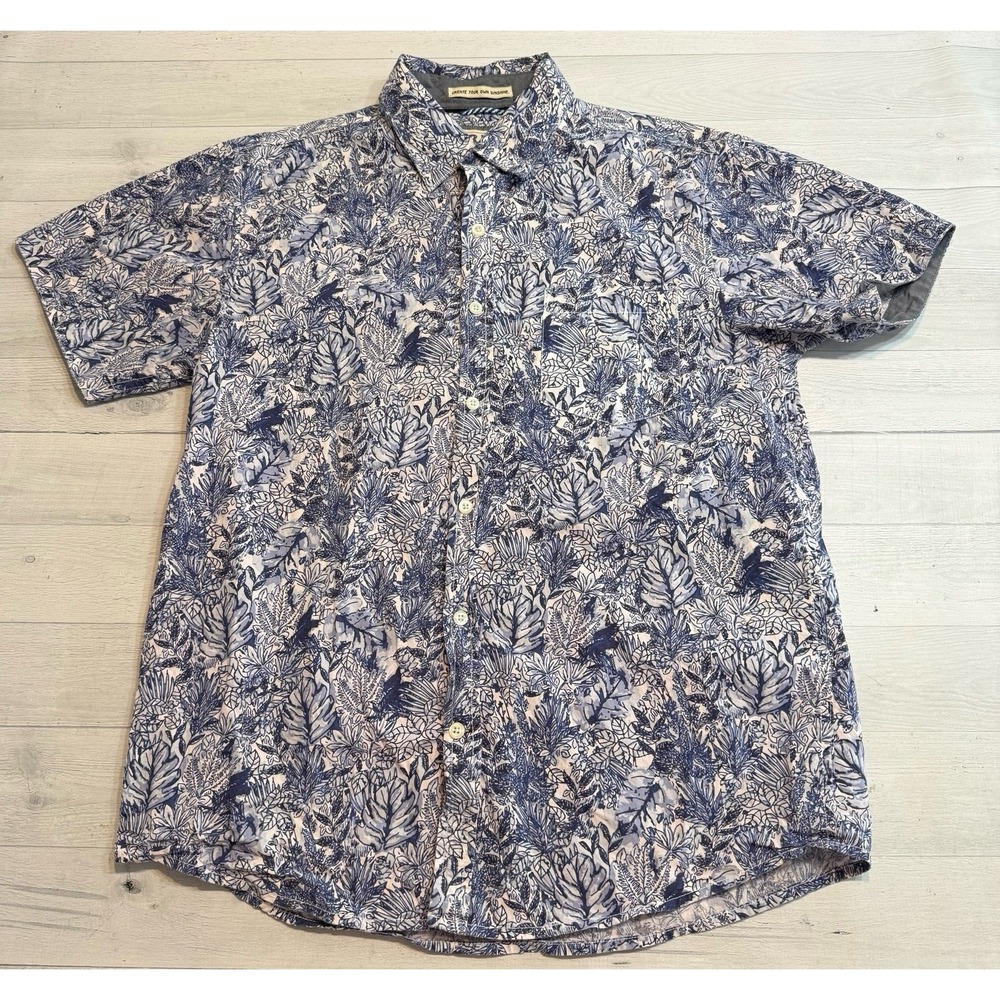RJC Rebel, James & Charli‎ men's tropical short sleeve button down shirt large